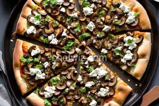 Shiitake and Chanterelle Pizzas with Goat Cheese