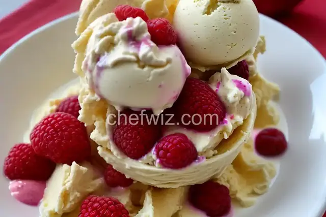 Shorecook's Raspberry Swirl Vanilla Bean Ice Cream