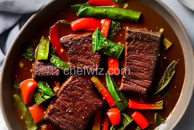 Short Ribs with Collards and Peppers
