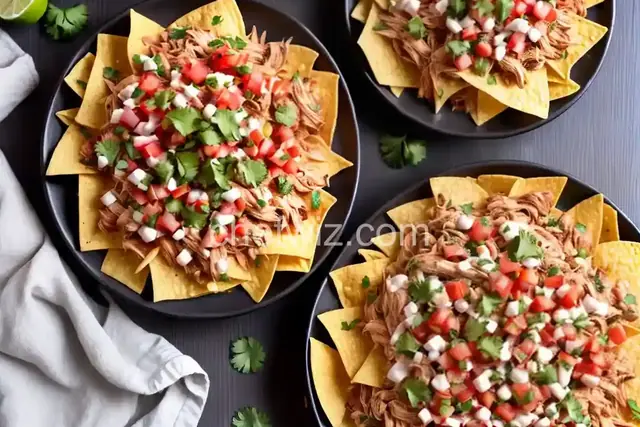 Shredded Chicken Nachos with Pico de Gallo