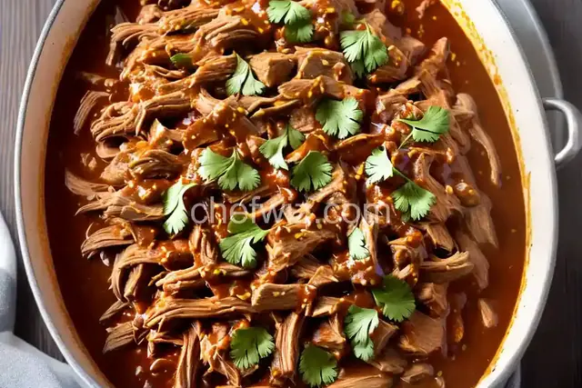 Shredded Pork in Ancho-Orange Sauce (Chilorio) from 'Pati's Mexican Table'