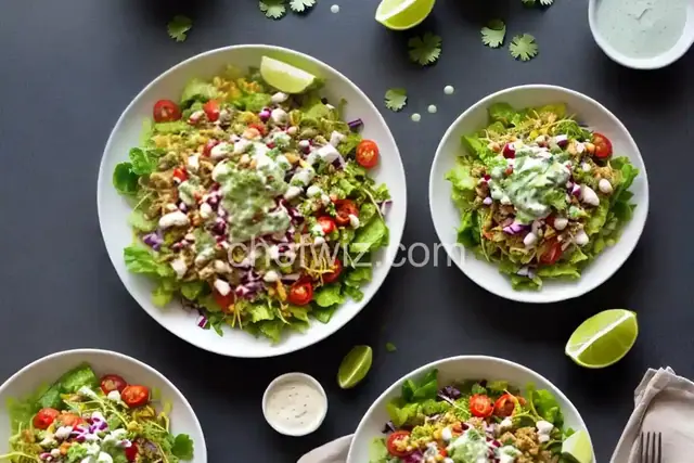 Shredded Tex-Mex Salad with Creamy Lime Dressing