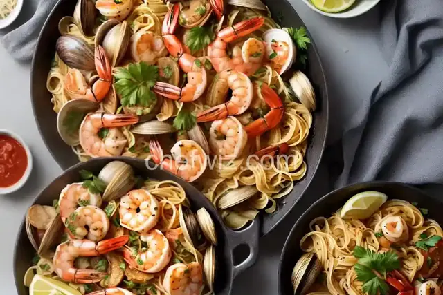 Shrimp, Clams, and Scallops Pasta