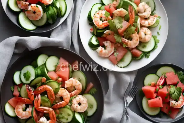 Shrimp, Cucumber, and Watermelon Salad