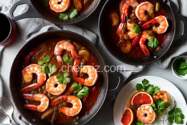 Shrimp Escabeche with Blood Orange Mojo