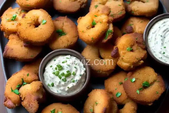 Shrimp Hushpuppies with Vidalia Onion Dip