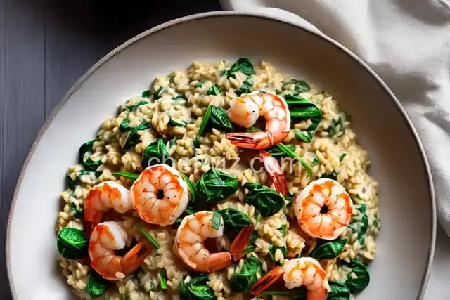 Shrimp, Leek and Spinach Risotto