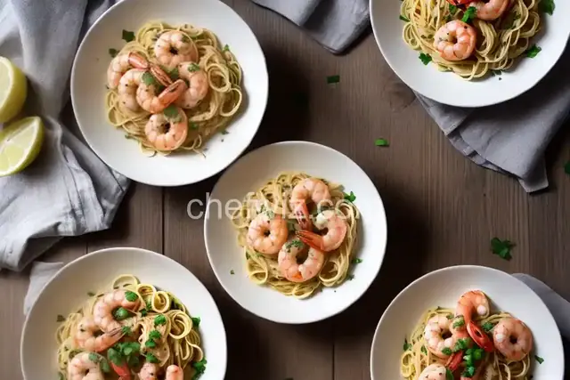 Shrimp Scampi with Bucatini Noodles