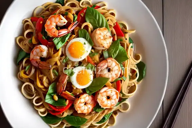 Shrimp Stir Fry With Egg Noodles