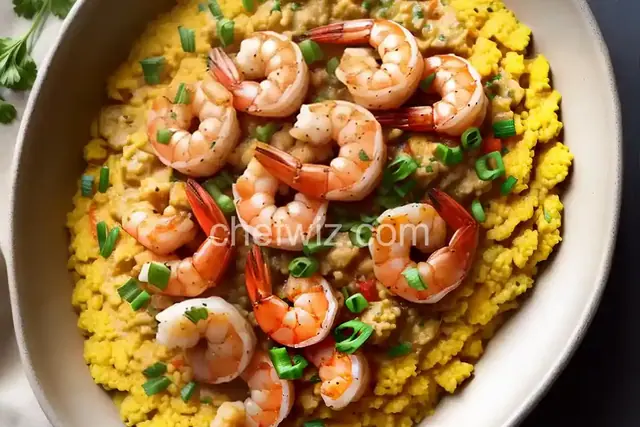 Shrimp and Cauliflower "Grits"