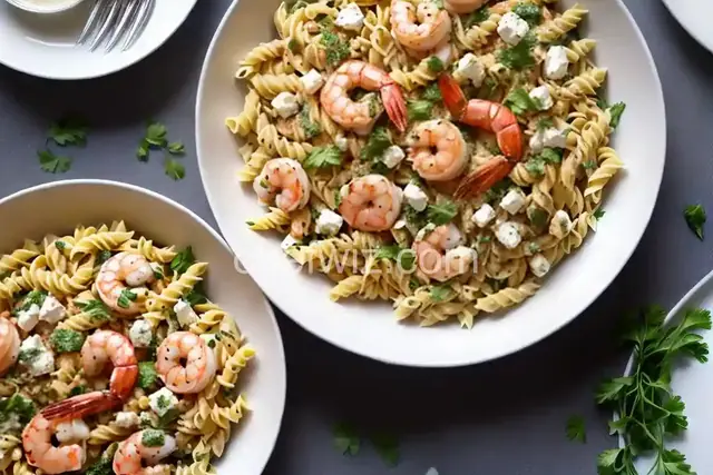 Shrimp and Feta Cheese Pasta
