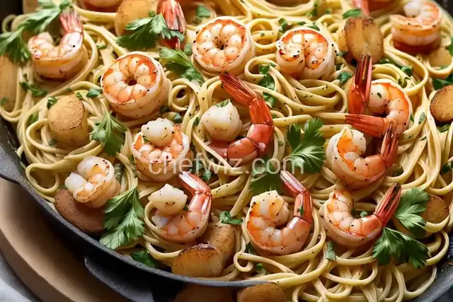 Shrimp and Scallop Scampi with Linguine