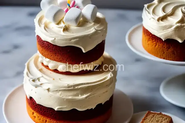 Simple Birthday Cake with Marshmallow Frosting