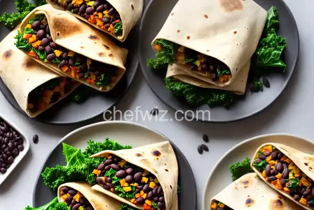 Simple Kale and Black Bean Burritos