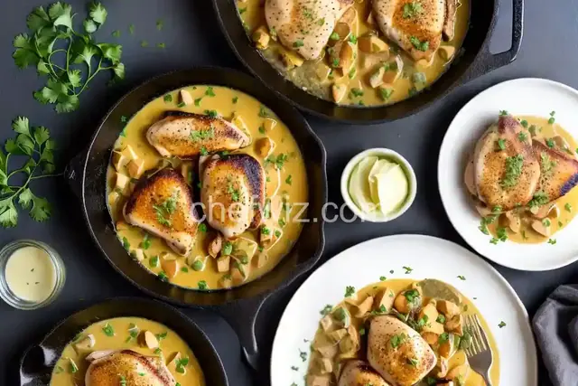 Skillet Chicken Thighs with White Wine–Butter Sauce