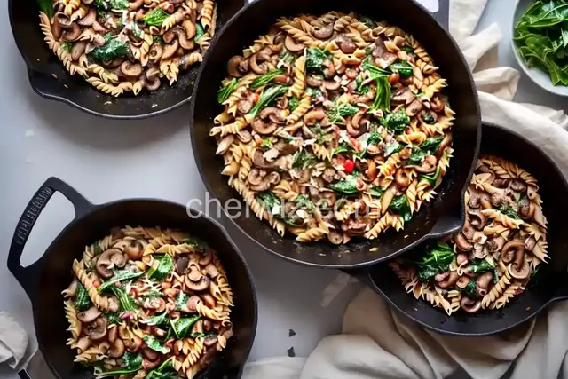 Skillet Pasta With Mushrooms, Pancetta, and Wilted Greens Recipe