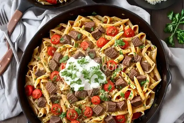 Skillet Pasta and Beef Dinner
