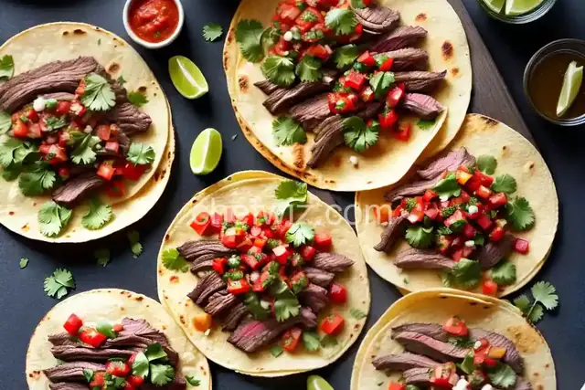 Skirt Steak Tacos with Roasted Tomato Salsa