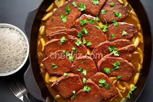 Sliced Calf's Liver with Golden Onions