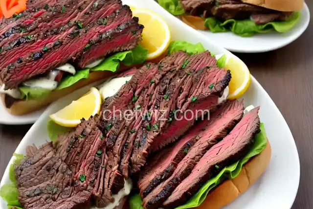 Sloppied Flank Steak Sandwiches
