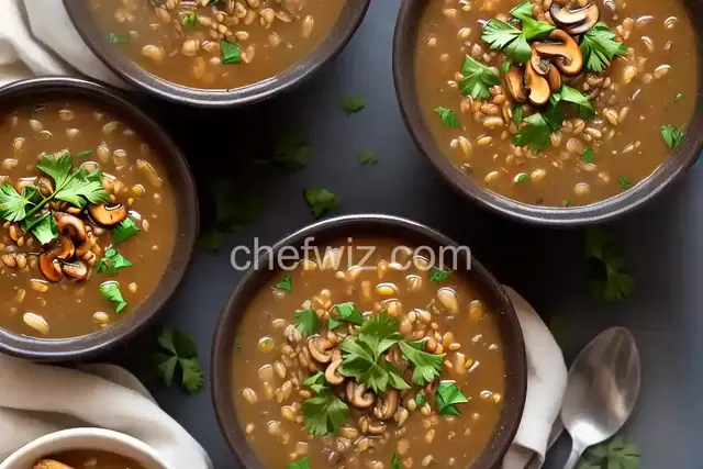 Slow Cooker 5-Mushroom Barley Soup