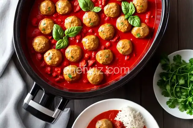 Slow Cooker Chicken Meatballs in Tomato Sauce
