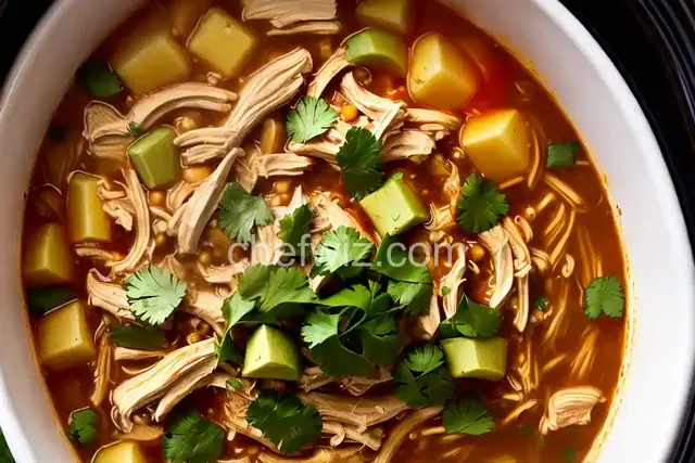 Slow Cooker Chicken Pozole Blanco