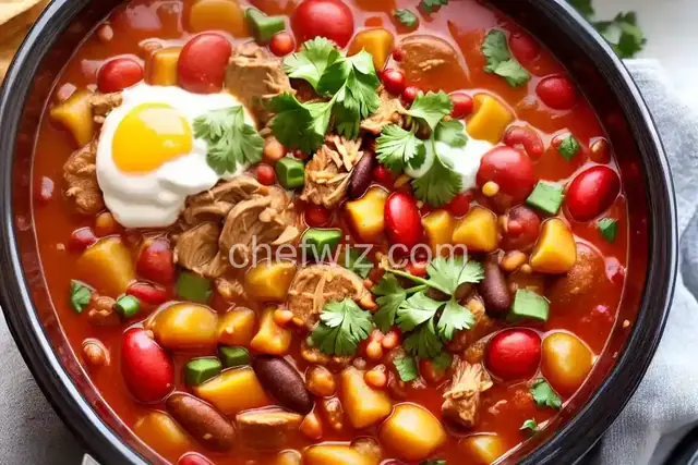 Slow Cooker Chicken and Sausage Chili