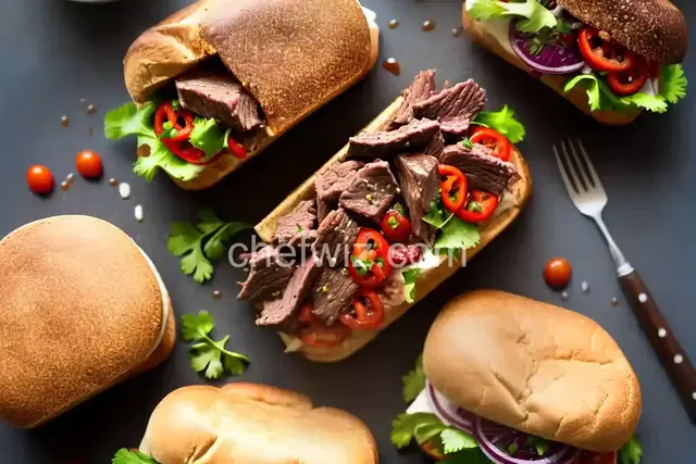 Slow-Cooker Drip Beef Sandwiches