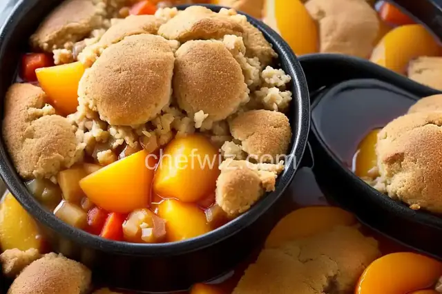 Slow Cooker Easy Peach Cobbler