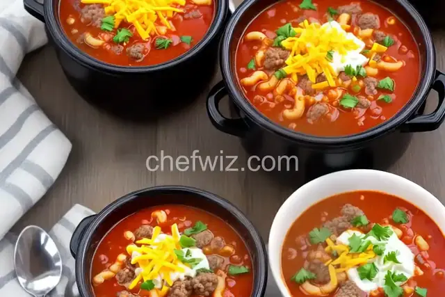Slow Cooker Hamburger Soup with Macaroni