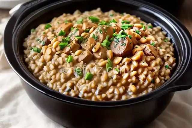 Slow-Cooker Mushroom Barley Risotto