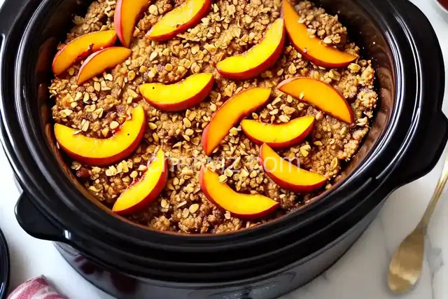 Slow Cooker Peach Crisp