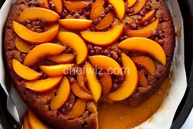 Slow Cooker Peach Upside Down Cake