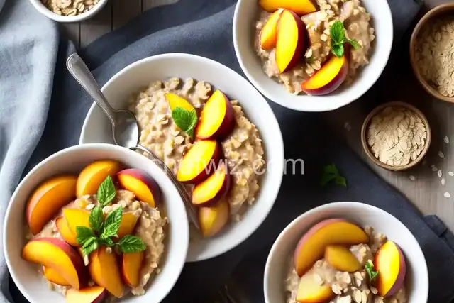 Slow Cooker Peaches and Cream Steel-Cut Oatmeal
