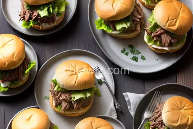 Slow Cooker Philly-Style Shredded Beef Sliders