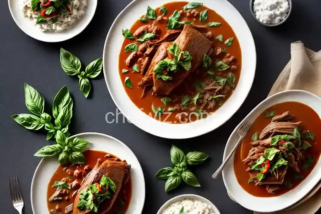Slow Cooker Pork Shoulder With Zesty Basil Sauce