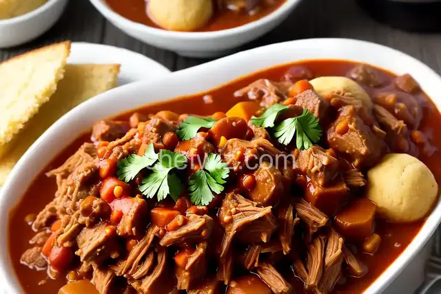 Slow-Cooker Pulled-Pork Chili With Cornbread Dumplings Recipe