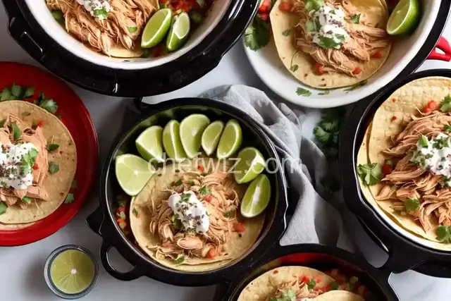 Slow Cooker Shredded Chicken Tacos