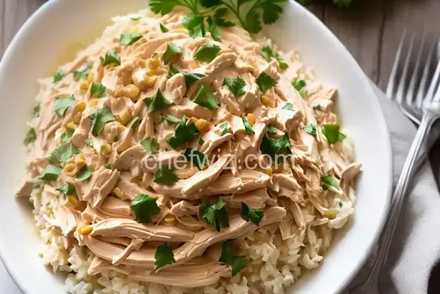 Slow Cooker Shredded Chicken in Yogurt Sauce