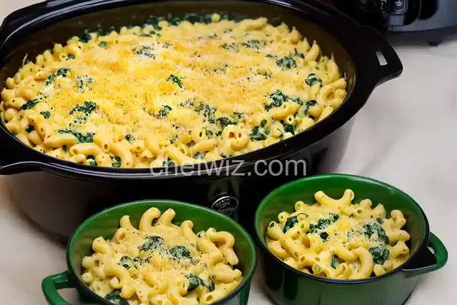 Slow Cooker Spinach and Cauliflower Mac and Cheese