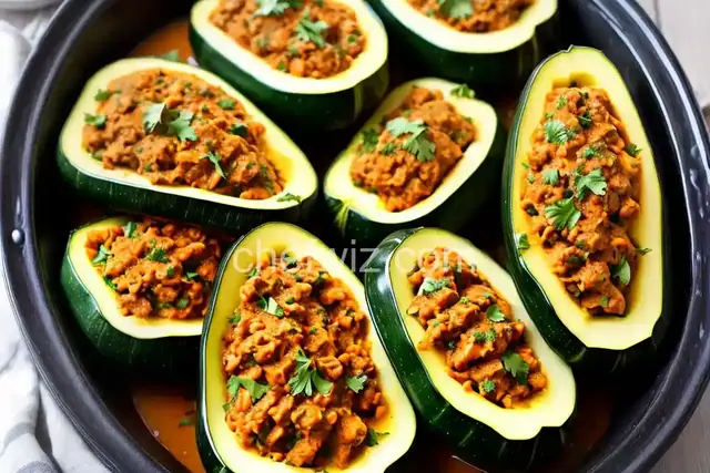 Slow Cooker Stuffed Zucchini
