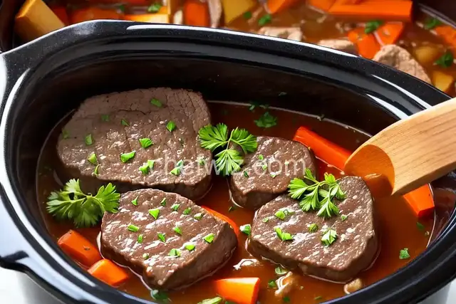 Slow Cooker Tender and Yummy Round Steak