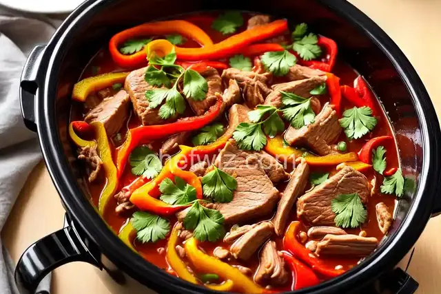 Slow Cooker Thai Pork with Peppers