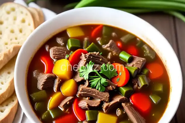 Slow Cooker Veggie Beef Soup with Okra