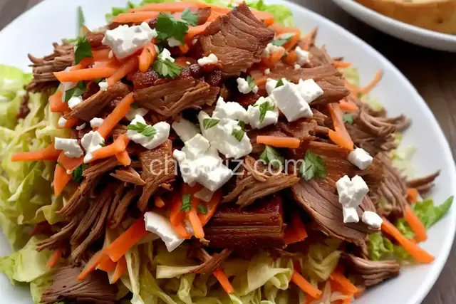 Slow Smoked Pork Shoulder with Napa Cabbage Slaw and Queso Fresco