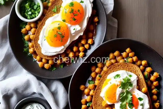 Smashed Chickpeas on Toast With Harissa Yogurt