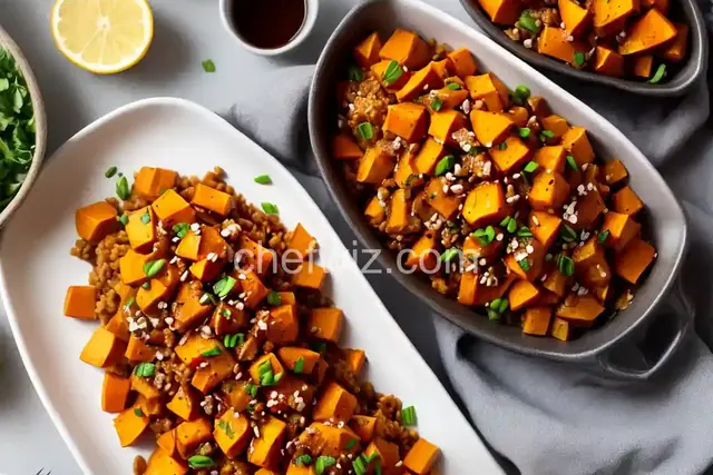Smashed Sweet Potatoes with Soy-Citrus Glaze