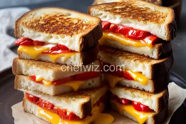 Smoked Gouda and Roasted Red Pepper Grilled Cheese