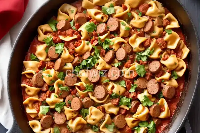 Smoked Sausage and Tortellini Skillet